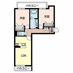 グレース 3階2LDKの間取り