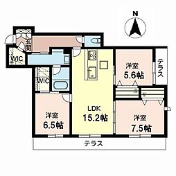グランドフォレスト 3LDKの間取図画像