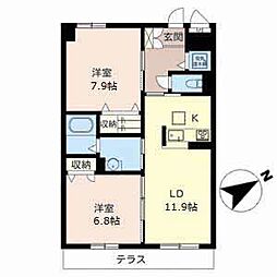 シャーメゾン大久保駅前 2LDKの間取図画像