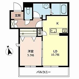 シャーメゾンマリン 1LDKの間取図画像