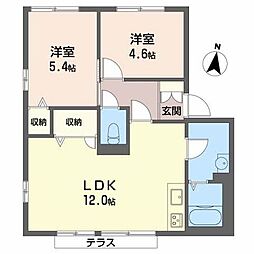 フレグランス宮西 2LDKの間取図画像
