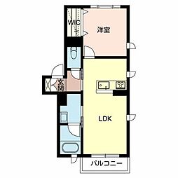 ハウル 1階1LDKの間取り
