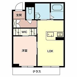グランシェルト 1LDKの間取図画像