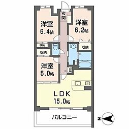 グローブコート城之前 3LDKの間取図画像