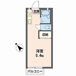 クローバーハウス草津 ワンルームの間取図画像