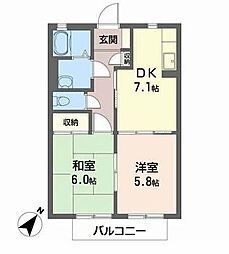 シャーメゾンヴァン 2DKの間取図画像