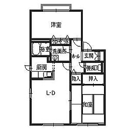 diasA 2LDKの間取図画像