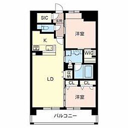 グレイスガーデン三国ヶ丘 2LDKの間取図画像