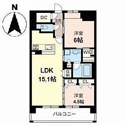 グレイスガーデン三国ヶ丘 2LDKの間取図画像