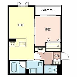 リラフォート藤森 1LDKの間取図画像