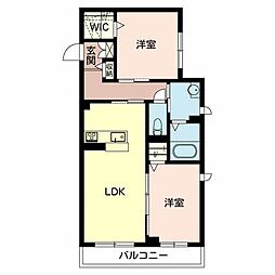 シャーメゾン伏見城通 2LDKの間取図画像