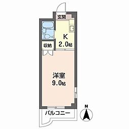 エスティー21 1Kの間取図画像