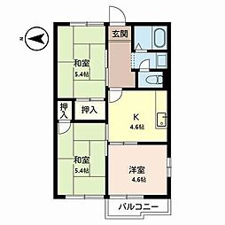 ヒルズ花屋敷 3Kの間取図画像