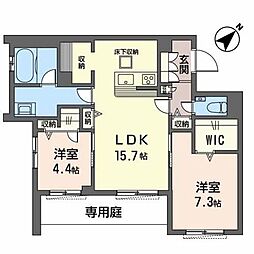 シャーメゾンガーデンズ上津台 2LDKの間取図画像