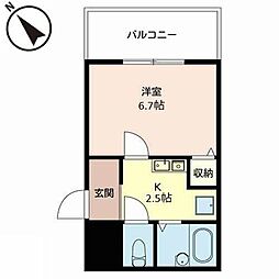 J&Sビルディング 1Kの間取図画像