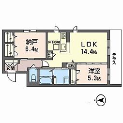 シャーメゾン琴浦 1SLDKの間取図画像