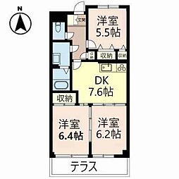 プリムローズコート 3DKの間取図画像