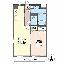 シャーメゾン東難波 1LDKの間取図画像