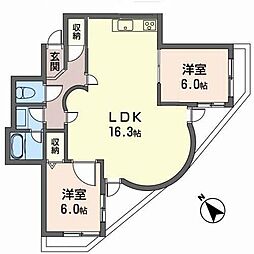 ミルプラトー甲子園 2LDKの間取図画像