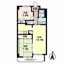 BONHEURT・K 2LDKの間取図画像