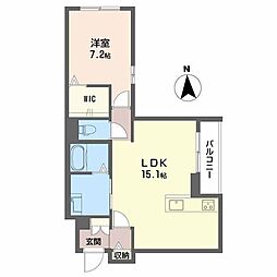 シャーメゾン アプローズM 1LDKの間取図画像