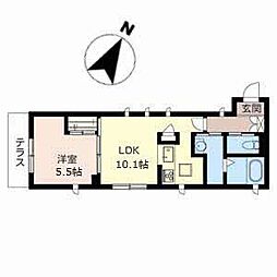 サンフロール楠 1LDKの間取図画像