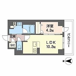シャーメゾン舟木町 1LDKの間取図画像