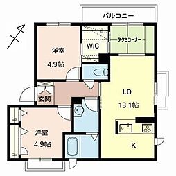グランディール南平台B 2LDKの間取図画像