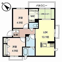 グランディール南平台B 2LDKの間取図画像