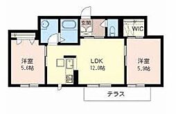 ベレオイワハタ 2LDKの間取図画像