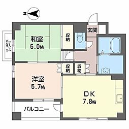ViverFuse 2DKの間取図画像