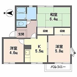 メゾン垂水B棟 3Kの間取図画像