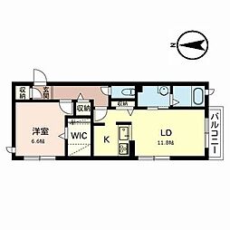 シャーメゾンアザレ 1LDKの間取図画像