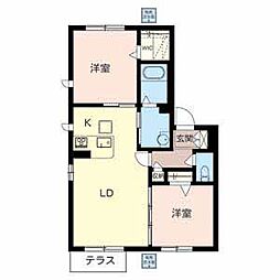 ソレイユ 2LDKの間取図画像