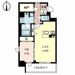 ノーブルヒルズ天満橋 1LDKの間取図画像
