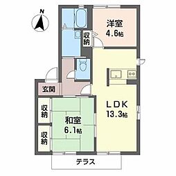 ファミーユB 2LDKの間取図画像