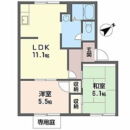 第2フジハイツC 2LDKの間取図画像