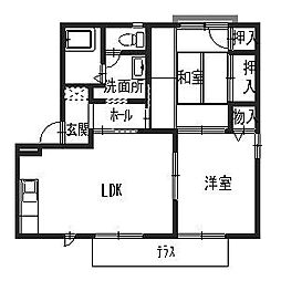 ウエストフレグランス 2LDKの間取図画像