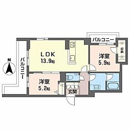 シャーメゾン ウエストステイ 2LDKの間取図画像