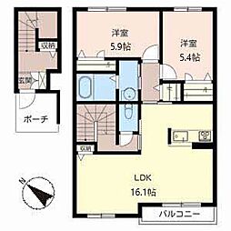 シャーメゾンPhoenix 2LDKの間取図画像