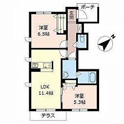 シャーメゾンソレイユ 2LDKの間取図画像