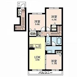 レイクファミーユ 3LDKの間取図画像