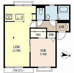 フレグランスオオトモ 1LDKの間取図画像