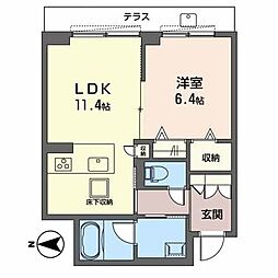 コンフォーザ南館 1LDKの間取図画像