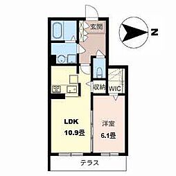 シャーメゾンフルール 1LDKの間取図画像