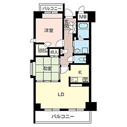 ベルパージュ龍造寺 2階2LDKの間取り