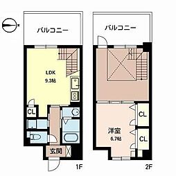 ラ・トゥール上本町 1LDKの間取図画像