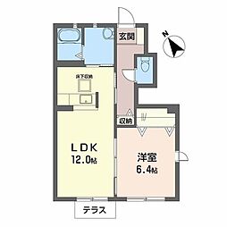 キャッスルヴィラ 1LDKの間取図画像