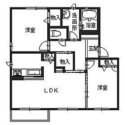 メゾン　ドゥ　ラ　ムジカ 2階2LDKの間取り