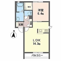 レジデンスヴィラ香里 1LDKの間取図画像